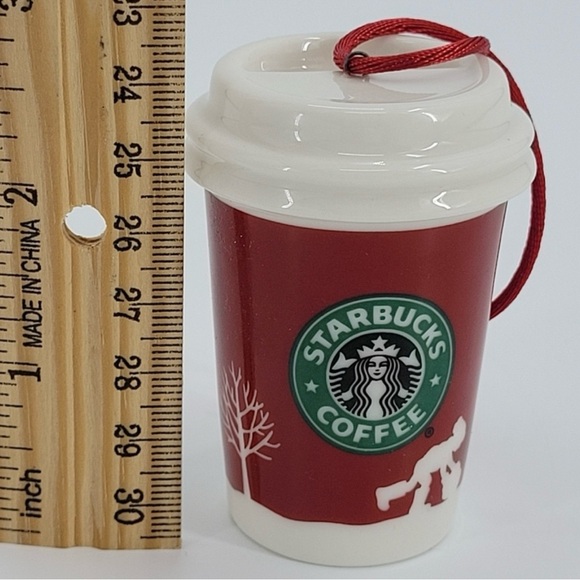Starbucks 2006 Ornament To Go Cup Red Holiday Christmas Snowman Festive - Picture 12 of 16